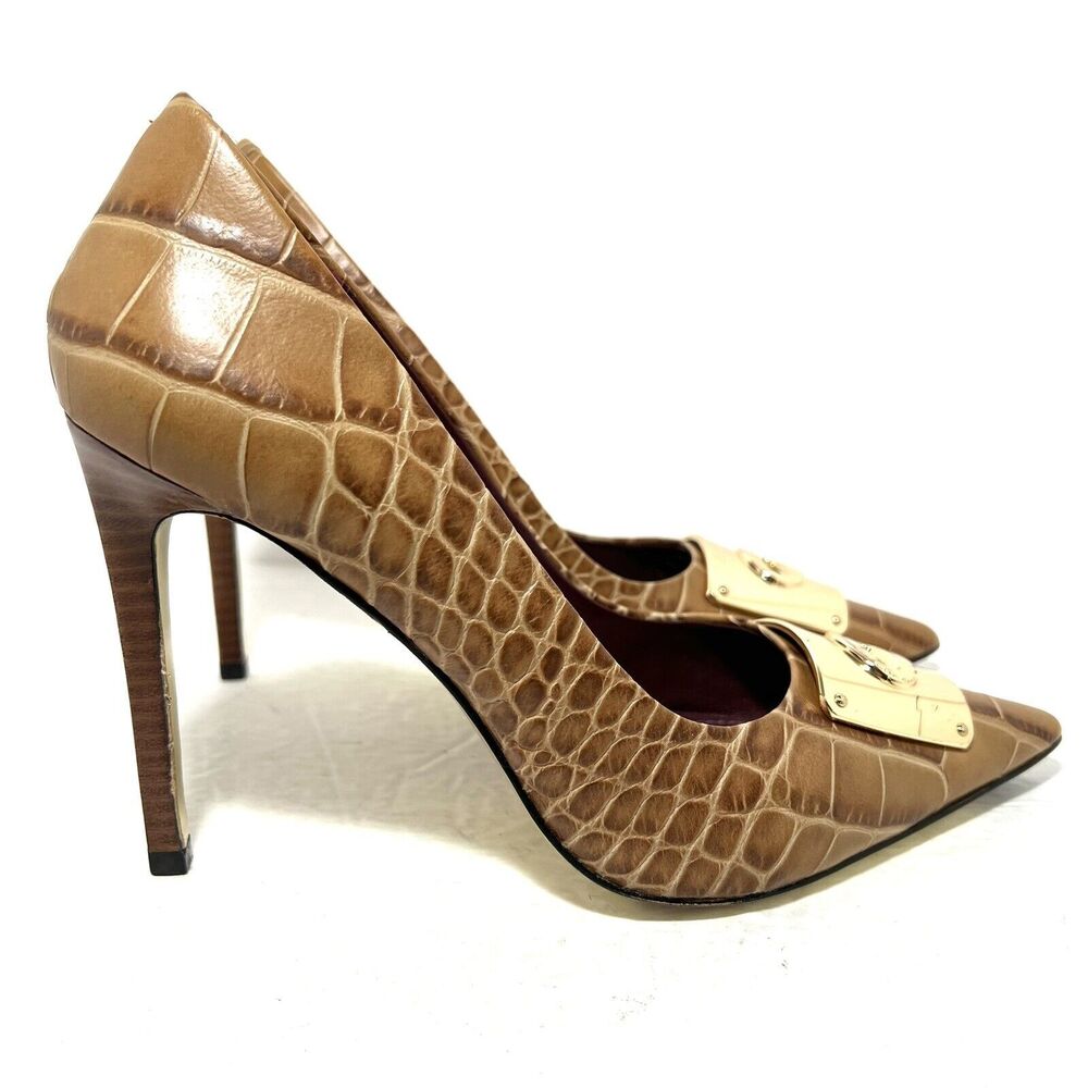 Coach Women’s Alligator Print Pumps Size 8.5 Brown - Picture 2 of 7